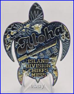 Super Rare US Navy Chief Aloha Rainbow Oil Drip Turtle Coin Massive Gem RARE