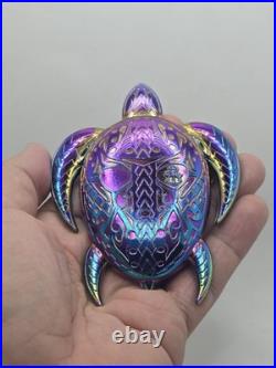 Super Rare US Navy Chief Aloha Rainbow Oil Drip Turtle Coin Massive Gem RARE