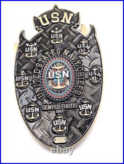 TitleUSS Omaha LCS-12 Navy Chief CPO Challenge Coin 2-Piece Magnetic Skull 8oz