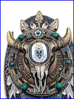 TitleUSS Omaha LCS-12 Navy Chief CPO Challenge Coin 2-Piece Magnetic Skull 8oz