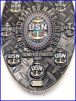 TitleUSS Omaha LCS-12 Navy Chief CPO Challenge Coin 2-Piece Magnetic Skull 8oz