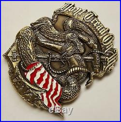 USMC US Navy Chiefs CPO CPOA Don't Tread On Me Coin Snake & Flag In High Relief
