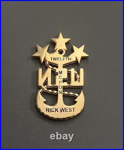 USN Master Chief Petty Officer Rick West 12th MCPON Navy Anchor Challenge Coin