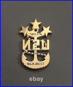 USN Master Chief Petty Officer Rick West 12th MCPON Navy Anchor Challenge Coin