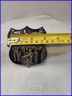 USN NAVY SECURITY FORCES LARGE SHIELD CHALLENGE COIN 3.5x3.25 RAISED RELIEF