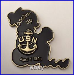 USN Navy CPO Chief MESS Challenge Coin Sweet Pea Popeye Sailor Cartoon NYPD FBI