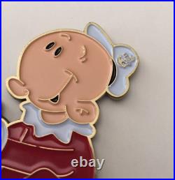 USN Navy CPO Chief MESS Challenge Coin Sweet Pea Popeye Sailor Cartoon NYPD FBI