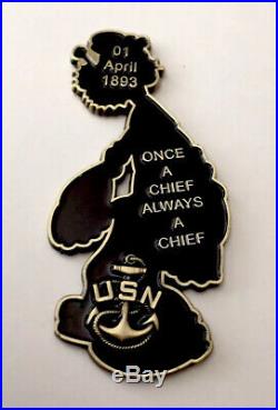 USN Navy CPO Chief Mess Challenge Coin Poopdeck Pappy Popeye Ship Sailor Cartoon