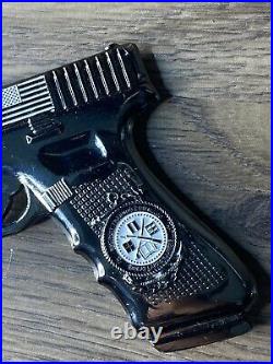 USN Navy Chief CPO Glock Gun Pistol Challenge Coin Skull Dont Tread 800 Division