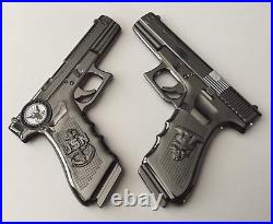 USN Navy Chief CPO Glock Gun Pistol Challenge Coin Skull Police NYPD Seals CIA