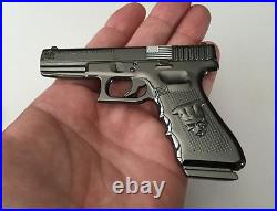 USN Navy Chief CPO Glock Gun Pistol Challenge Coin Skull Police NYPD Seals CIA