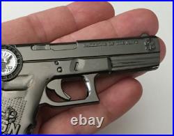USN Navy Chief CPO Glock Gun Pistol Challenge Coin Skull Police NYPD Seals CIA