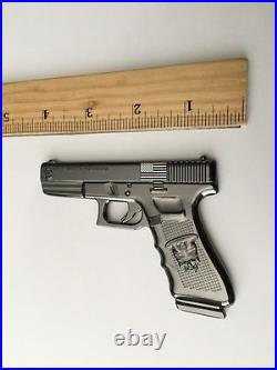 USN Navy Chief CPO Glock Gun Pistol Challenge Coin Skull Police NYPD Seals CIA