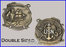 USN Navy Chief Poseidon Octopus Edge Challenge Coin J#36