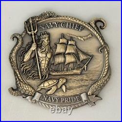 USN Navy Chief Poseidon Octopus Edge Challenge Coin J#36