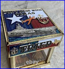 USN Navy Coin Box #32 Military Collector Texas Chiefs Mess CPO Hatbox Challenge