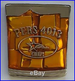 USN US Navy Chiefs CPO PERS 4013 Specialized Placement Whiskey Glass Tennessee