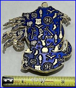 USN US Navy Offical Challenge Coin. Blue And Gold With Stand And Plastic Case