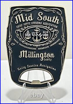 USN US Navy Offical Challenge Coin. Mid South Millington Bottle Opener WithStand