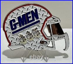USN US Navy Offical Challenge Coin. New York Giants Buffalo Bills With Stand