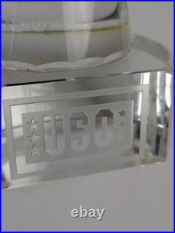 USO Guam Service Member of the Year Crystal Award Trophy 2007 US Navy Naval