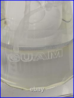 USO Guam Service Member of the Year Crystal Award Trophy 2007 US Navy Naval