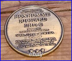USS Bonhomme Richard Lhd 6 Christening US Navy Challenge Coin No Cpo Chief Cmc