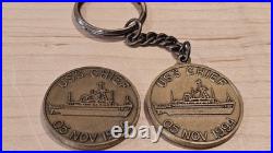 USS Chief MCM 14 CPO Plankowner Challenge Coin And Keychain Lot 1994 US Navy CMC