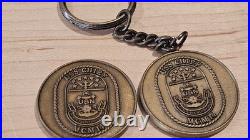 USS Chief MCM 14 CPO Plankowner Challenge Coin And Keychain Lot 1994 US Navy CMC