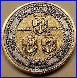 USS Chief (MCM-14) Chief Petty Officer Navy Challenge Coin