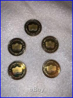 USS Chief (MCM-14) Navy Chief CPO Challenge Coin Set Of 5