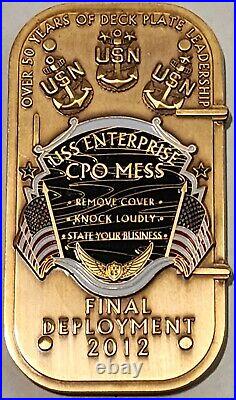 USS Enterprise (CVN 65) Final Deployment 2012 CPO Mess Navy Chief Challenge Coin