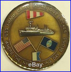 USS Frank Cable (AS-40) Dive Locker Hooyah Deep Sea Navy Challenge Coin