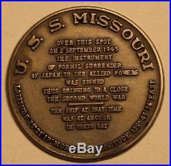 USS Missouri WWII/Japan Surrender Token Navy Challenge Coin