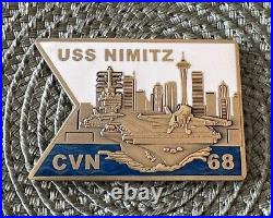 USS Nimitz (CVN-68) Pacific Northwest Seattle Skyline Navy Challenge Coin