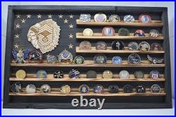 US Air Force CMSgt Chief Challenge Coin Flag Display Holds 60 Coins Made USA