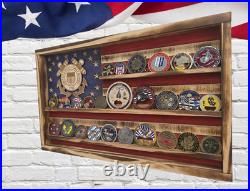 US Coast Guard Coin Flag Display Handmade USA Challenge Coin Holder USCG