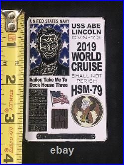 US NAVY CHALLENGE COIN CARRIER AIR WING SEVEN CVN-72 HSM-79 USS Abe Lincoln