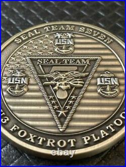 US NAVY Seal Team 7 TU3 Foxtrot Platoon NSW Skull Chief Challenge Coin Bronze