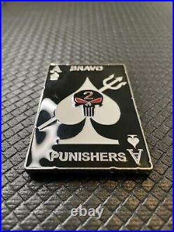 US NAVY Seal Team TWO Bravo Punishers Ace Of Spade Trident Card Challenge Coin