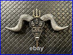 US NAVY Seal Team XVII 17 Chiefs Mess Coin Bull Trident Skull RARE Serial #029