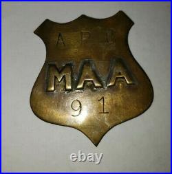 US Navy APO #91 Master At Arms Military Police Badge RARE 30s 40s 100% real