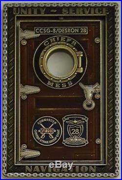 US Navy ChiefS Mess CPO CPOA Goat Locker CCSG-8 / DESRON 28 Spinner Coin