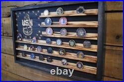 US Navy Chief Coin Flag Display Handmade USA Challenge Coin Holder USN