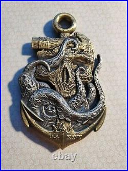 US Navy Chief Petty Officer Kraken Anchor Skull Military 3 Inch Challenge Coin