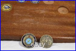 US Navy Connecticut Submarine Challenge Coin Plaque 9 coins total
