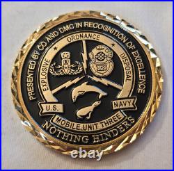 US Navy Explosive Ordnance Disposal EOD Mobile Unit 3 CO CMC Challenge Coin