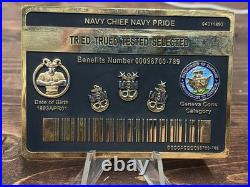 US Navy Geneva Conventions ID Card Challenge Coin Rare Navy Chief Coin