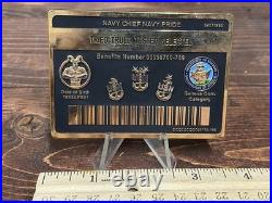 US Navy Geneva Conventions ID Card Challenge Coin Rare Navy Chief Coin
