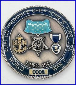 US Navy MOH AVN ORD Chief John W Finn Pearl Harbor WW2 Challenge Coin Limited